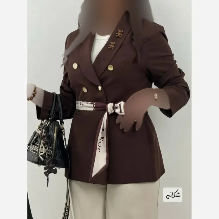 کت تک زنانه مدل شاینی جنس مازراتی با کمربند