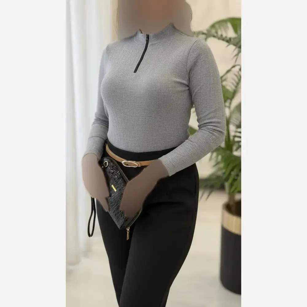 خرید اینترنتی بلوز و بادی زیپ دار فانریپ کبریتی فری سایز