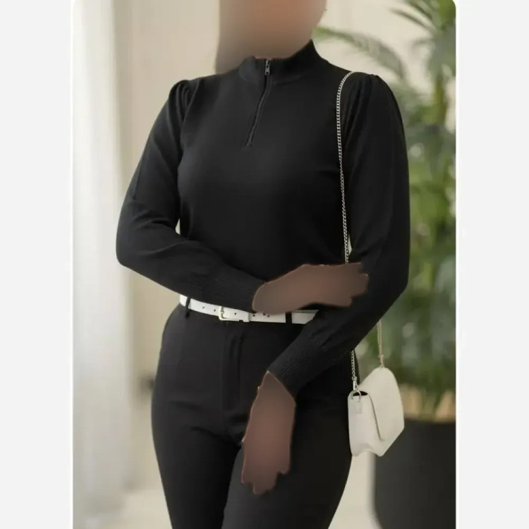 خرید اینترنتی بلوز و بادی زیپ دار فانریپ کبریتی فری سایز