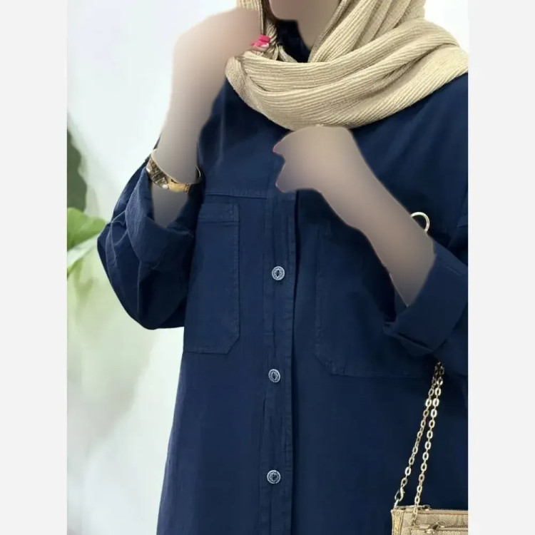 شومیز زنانه مدل آمنه جنس لنین الیاف باکیفیت سایز فری