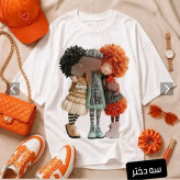 تیشرت لانگ فانتزی سوپر پنبه سه نخ فری سایز