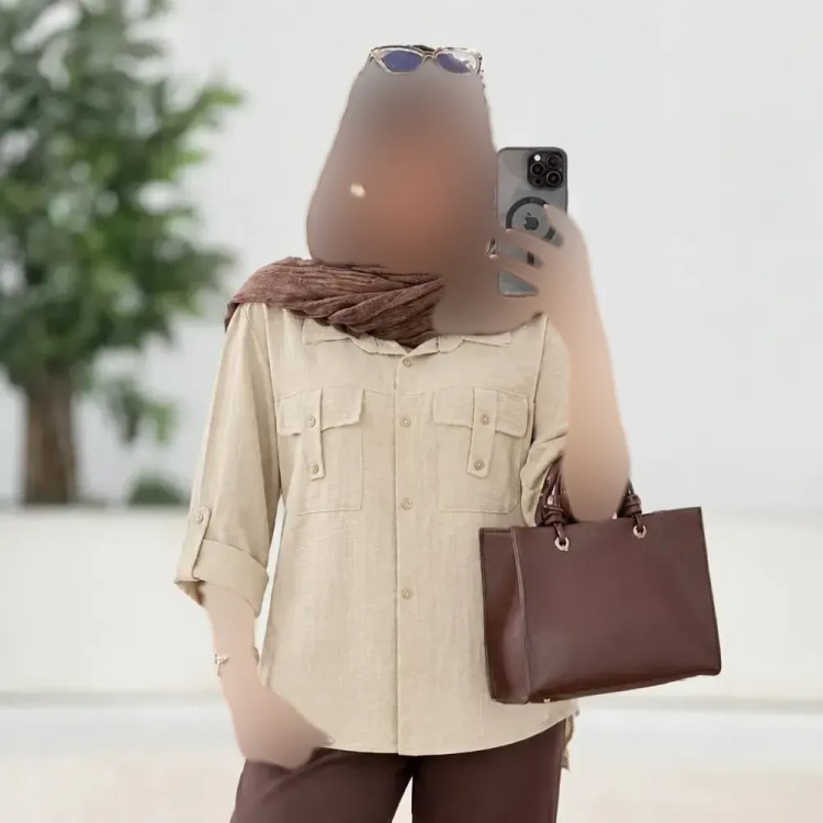 شومیز مانتویی دیپلمات شانتون جیبدار زنانه