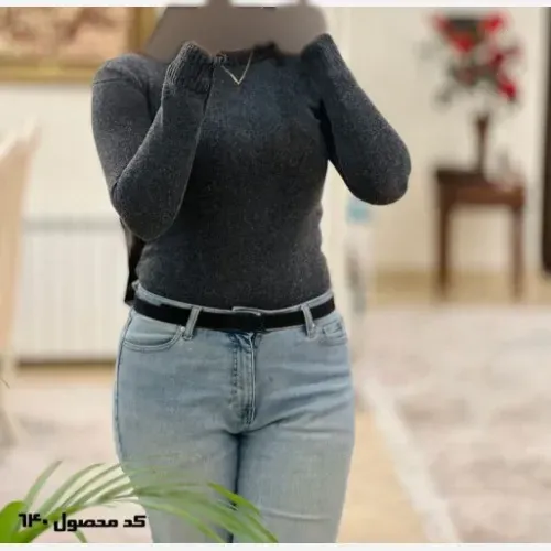 بلوز بافت زنانه ساده آکریلیک رنگی سایز 38 تا 48