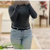 بلوز بافت زنانه ساده آکریلیک رنگی سایز 38 تا 48