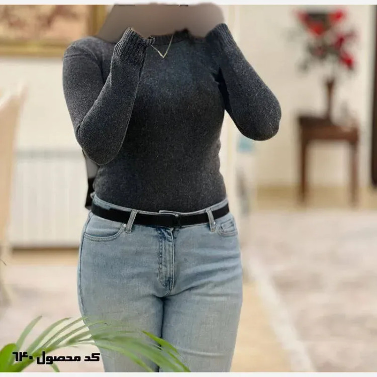 بلوز بافت زنانه ساده آکریلیک رنگی سایز 38 تا 48