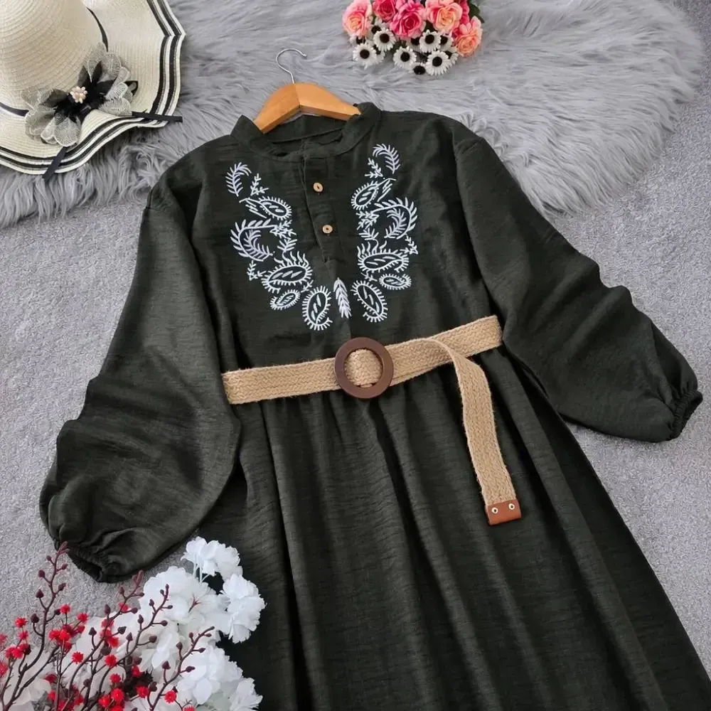 کفتان گلدوزی ترمه شانتون فری سایز بلند قد 130