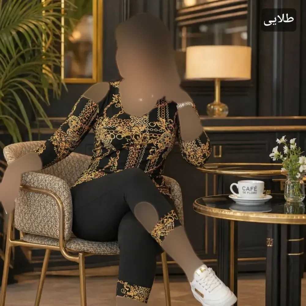 ست تونیک شلوارک سرشونه باز فشن ویسکوز الیزه فول کش فری سایز