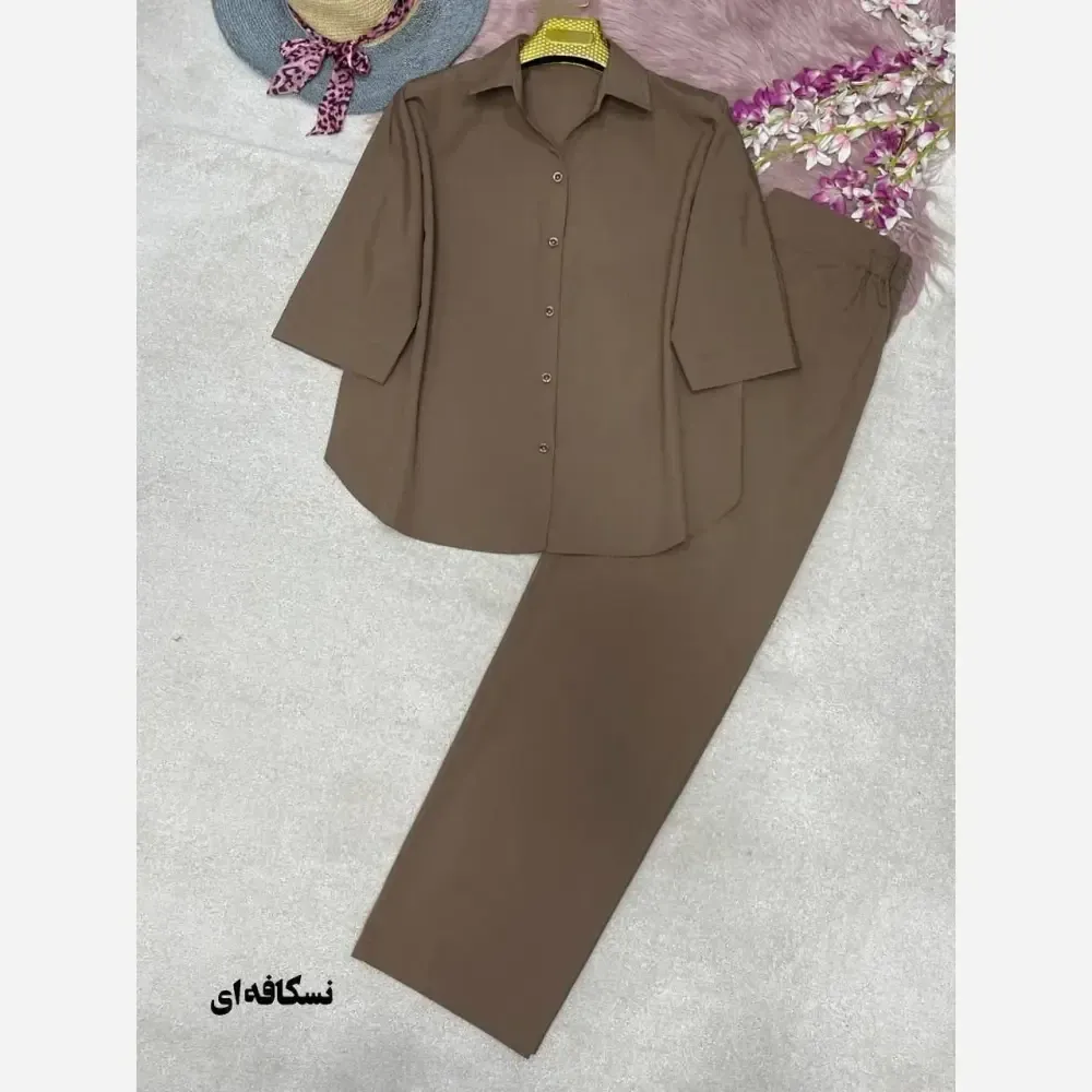 ست شومیز شلوار کتان پلاس راشا سایز 38 تا 46