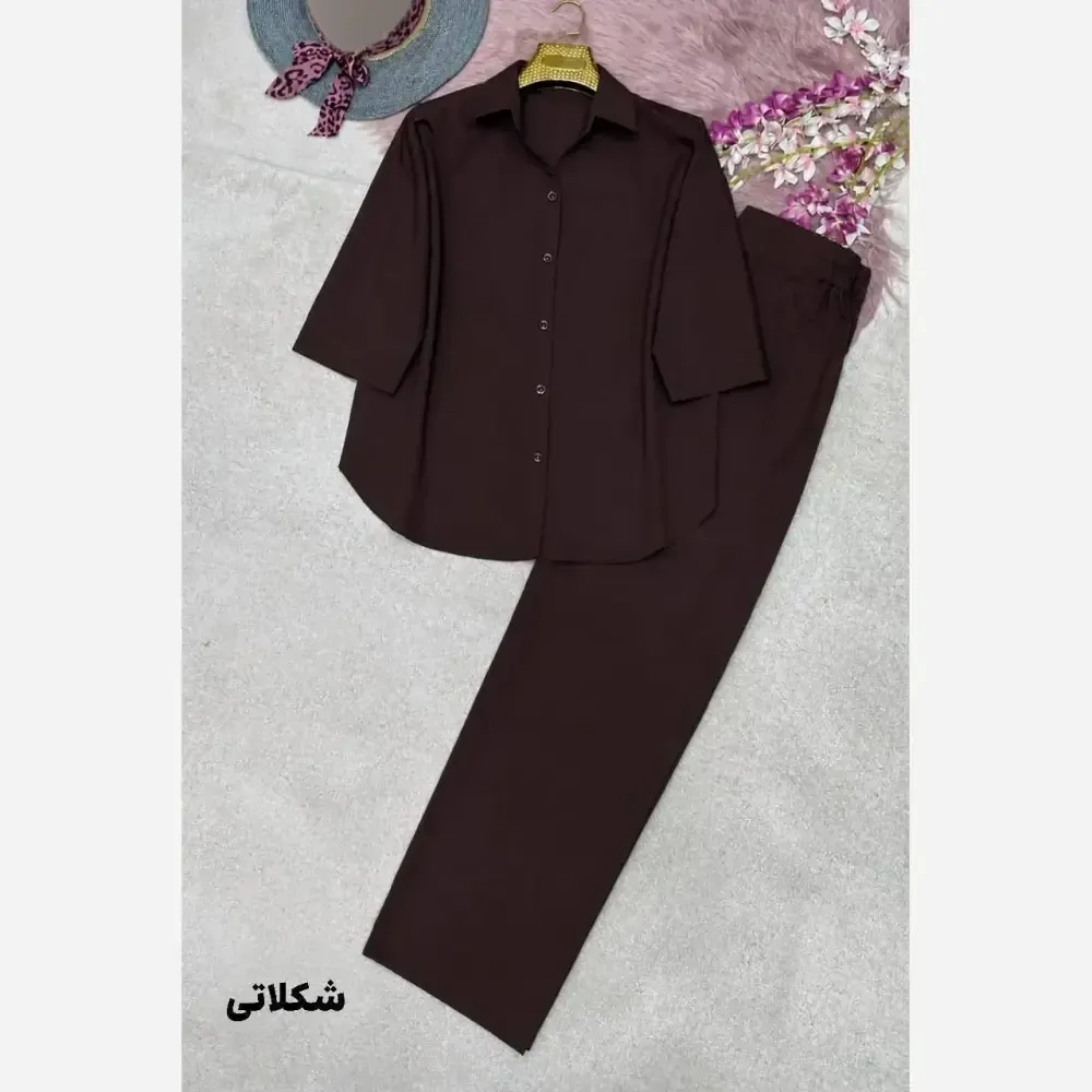 ست شومیز شلوار کتان پلاس راشا سایز 38 تا 46