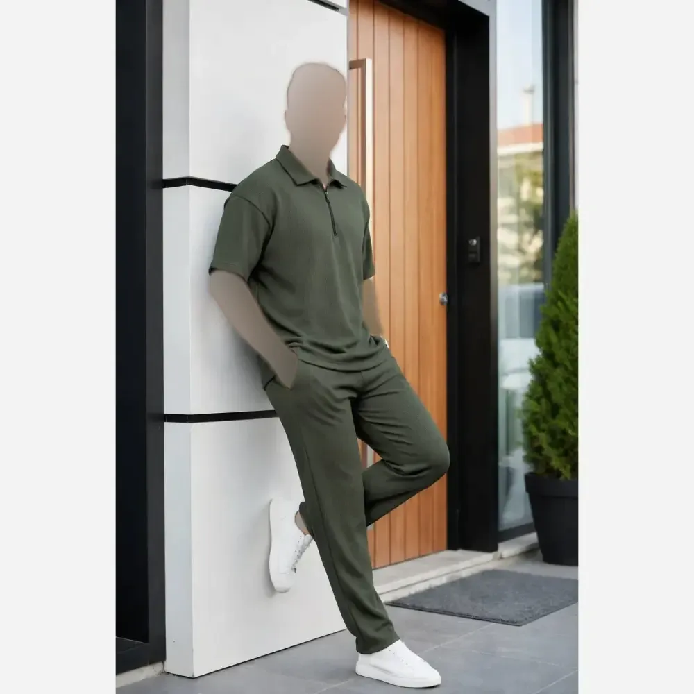 ست مردانه نیم زیپ بیسکویتی با کیفیت فری سایز 36 تا 46 رنگ بندی متنوع
