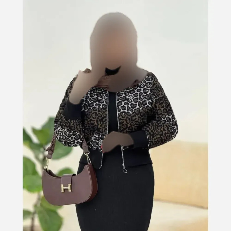 بامبر پلنگی پاییزه جنس تافته فری سایز