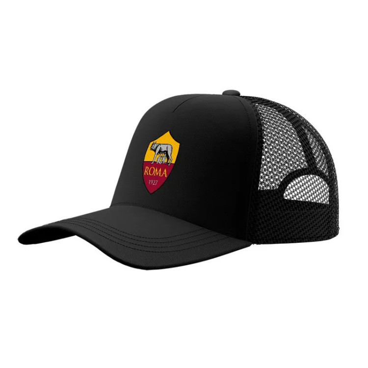 کلاه کپ پاد آفرین مدل فوتبالی رم کد 64 طرح تیم ورزشی کتان قابل تنظیم آفتاب گیر