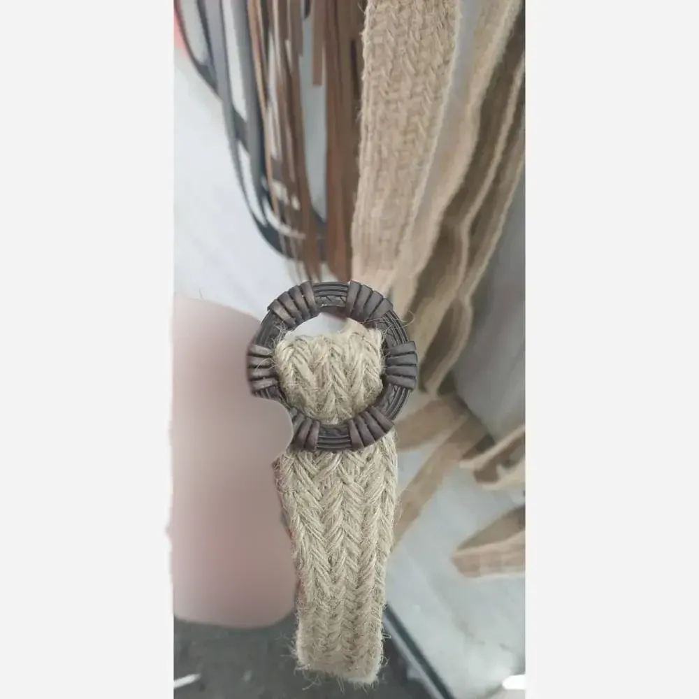 کفتان کوکدوزی خنک و سبک با کمربند کنفی سایز فری استخونی سدری نسکافه ای