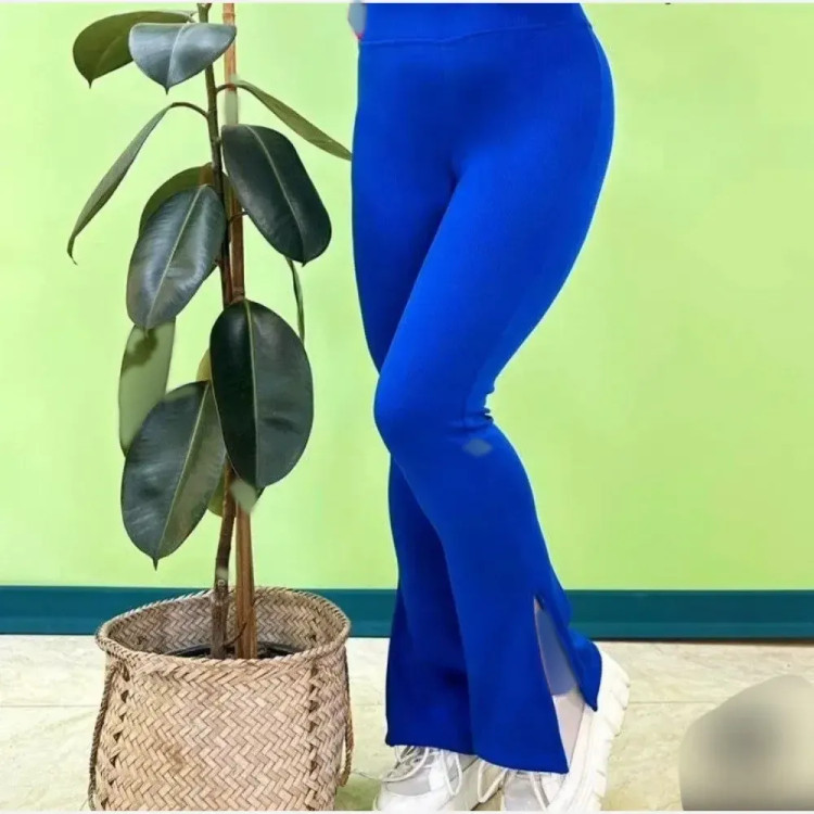 لگ کبریتی کمر گنی دمپا گشاد چاک دار زنانه سایز بزرگ