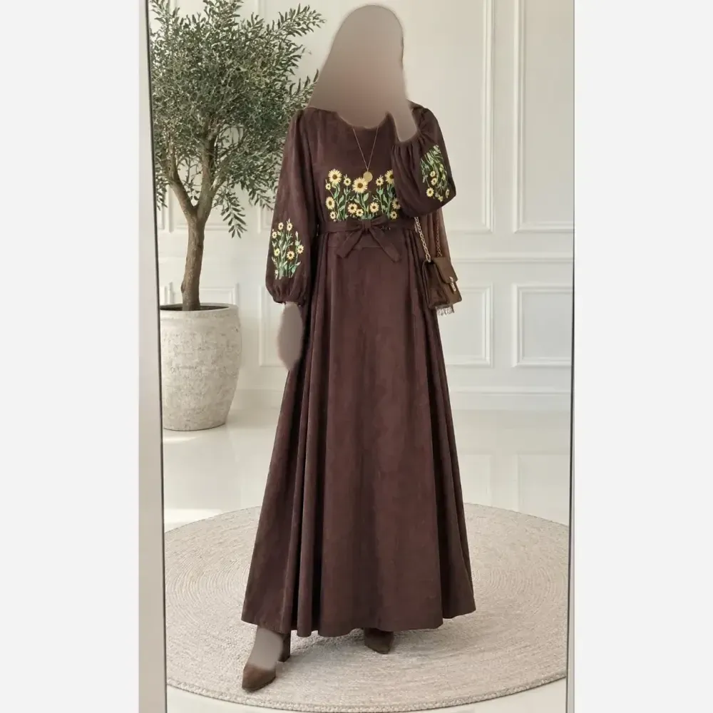 کفتان گلدوزی اروشا پاییزی مخمل کبریتی ریز فری سایز