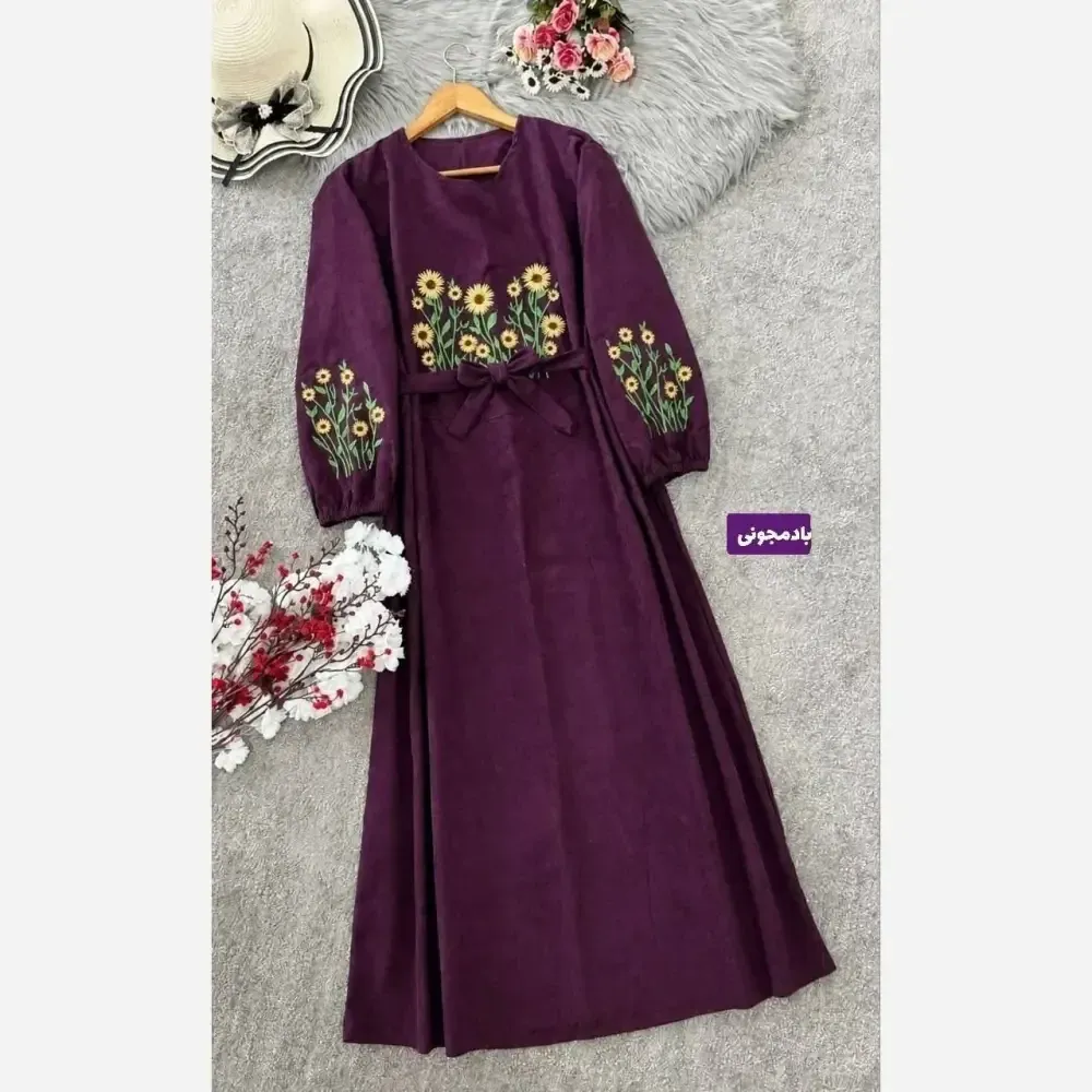 کفتان گلدوزی اروشا پاییزی مخمل کبریتی ریز فری سایز