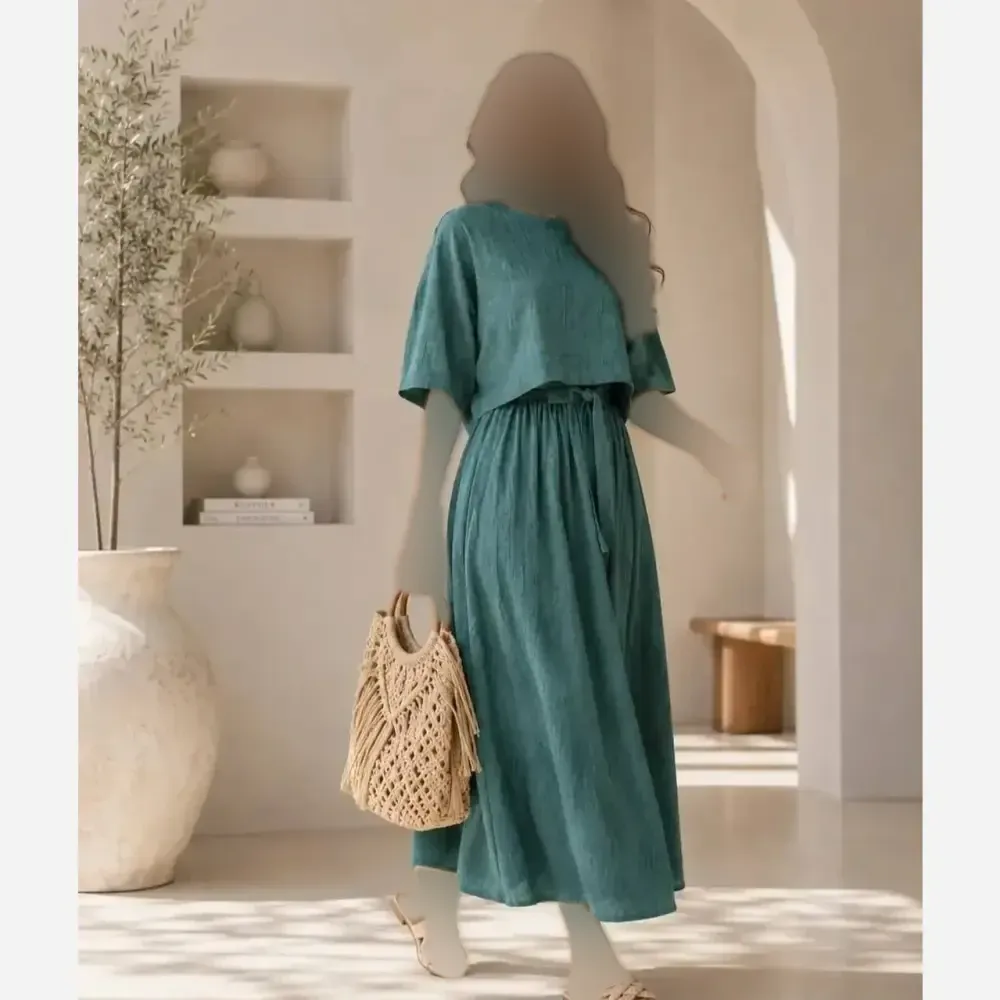 ست سارافن و رویه زنانه آویژه جنس لنین فری سایز