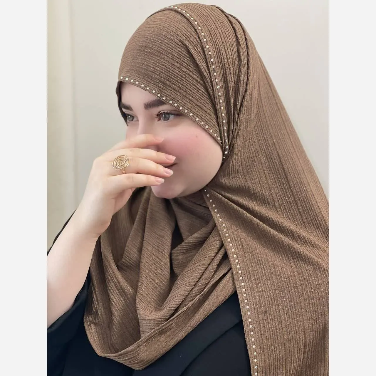 شال کشی کویتی کریشه تریکو کش نگین دار و ساده ابعاد 2 در 75 سبک و خنک