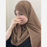 شال کشی کویتی کریشه تریکو کش نگین دار و ساده ابعاد 2 در 75 سبک و خنک