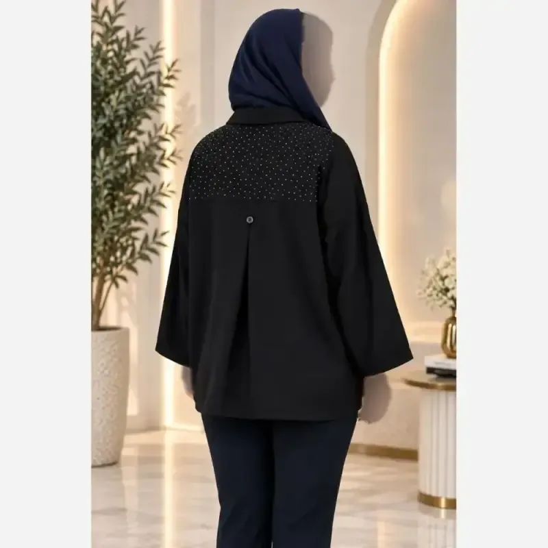 مانتو پاپایا کریشه خنک نگین کوبی شده فری سایز 36 تا 50
