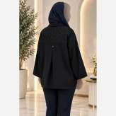مانتو پاپایا کریشه خنک نگین کوبی شده فری سایز 36 تا 50