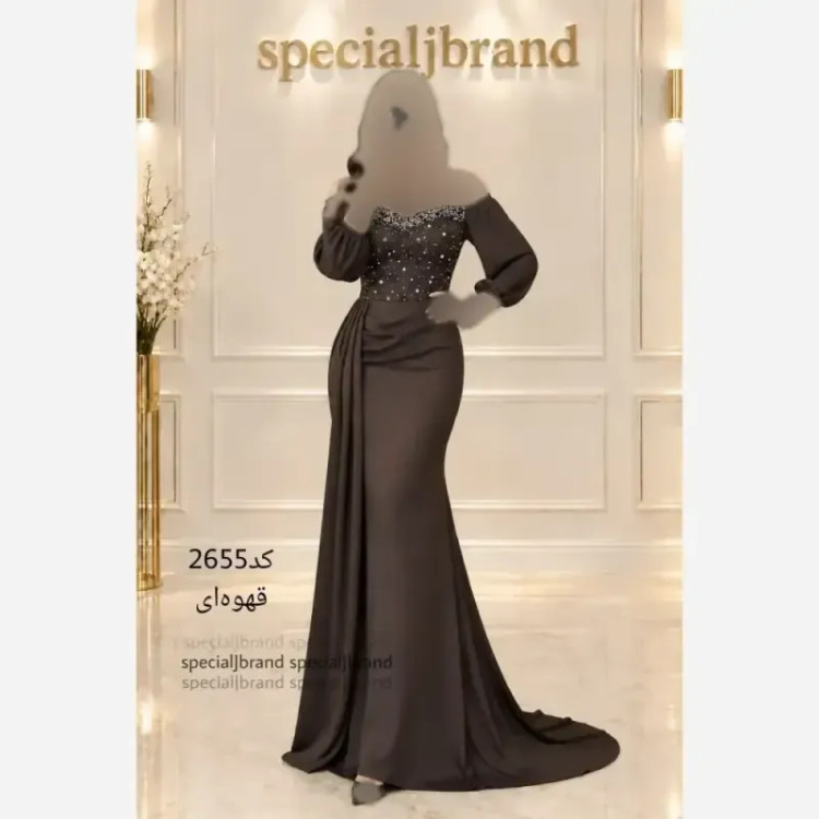 ماکسی مجلسی ژانت ساتن جولیا کاپ دار سنگدوزی شده