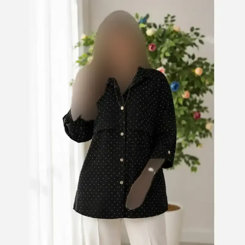 مانتو باکسی ینزی فول نگین خنک و تابستانی فری سایز تا 48