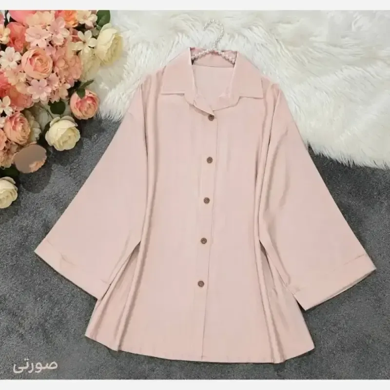 شومیز باکسی لینن درجه یک زنانه سایز فری تا 48