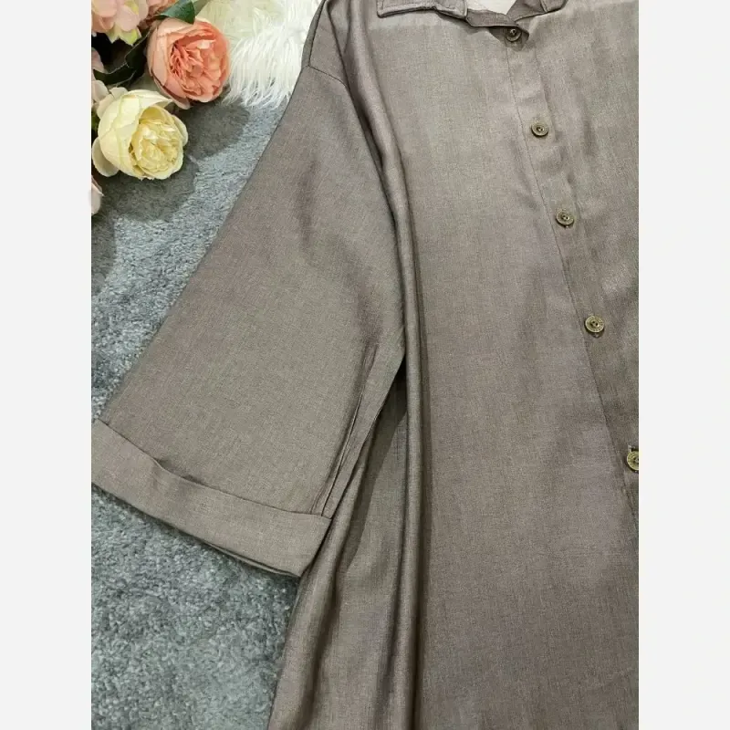 شومیز باکسی لینن درجه یک زنانه سایز فری تا 48
