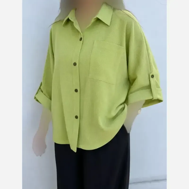 شومیز باکسی لینن درجه یک زنانه سایز فری تا 48