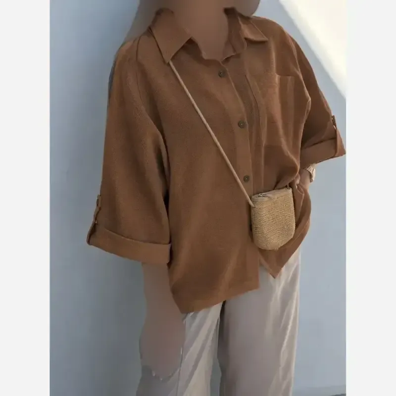 شومیز باکسی لینن درجه یک زنانه سایز فری تا 48