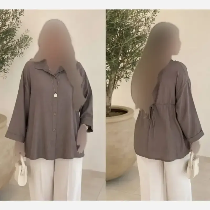 شومیز تنسل پری زنانه فری سایز تا 48 رنگ مشکی کرم آبی صورتی