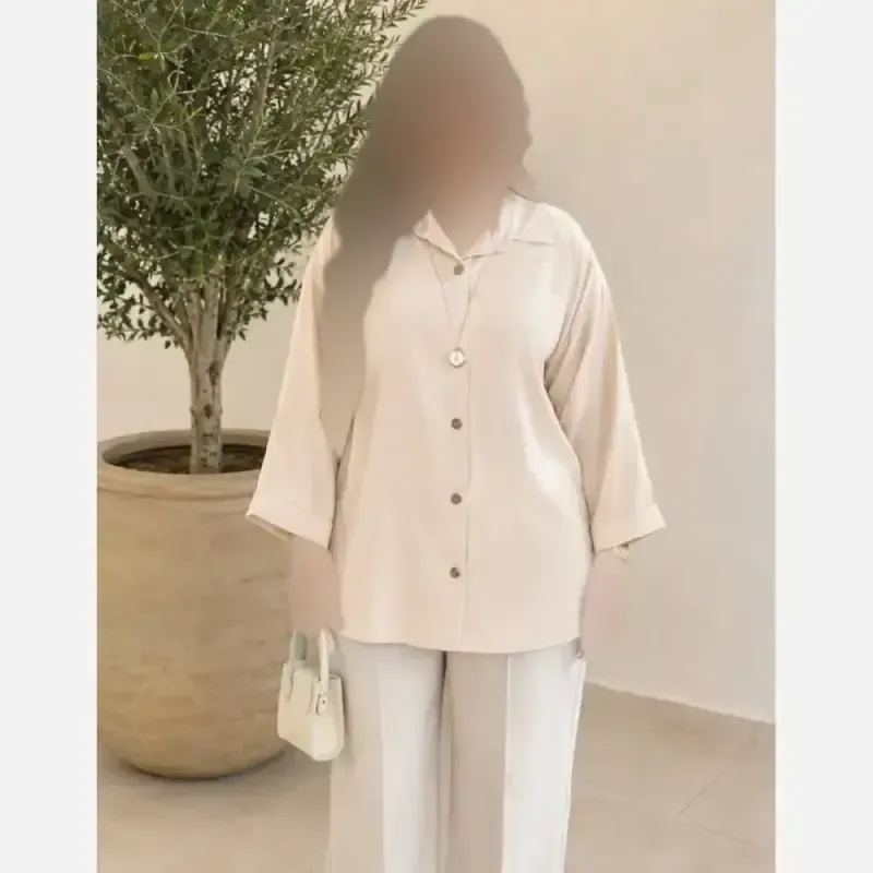 شومیز تنسل پری زنانه فری سایز تا 48 رنگ مشکی کرم آبی صورتی