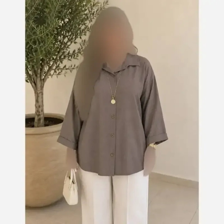 شومیز تنسل پری زنانه فری سایز تا 48 رنگ مشکی کرم آبی صورتی