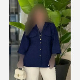 مانتو باکسی ینزی فول نگین خنک تابستانی فری سایز تا 48