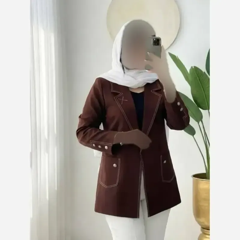 کت زنانه مزونی اسنا جنس دبل مازراتی درجه یک رنگ بندی متنوع سایز 1 و 2