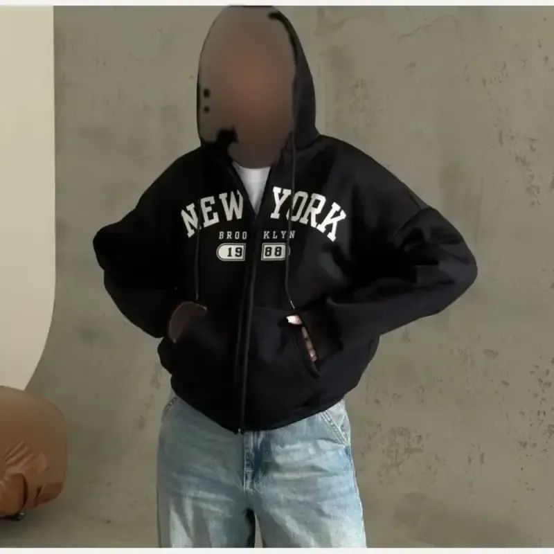 سویشرت NY دورس تو کرکی رنگ مشکی سایز فری 36 تا 44