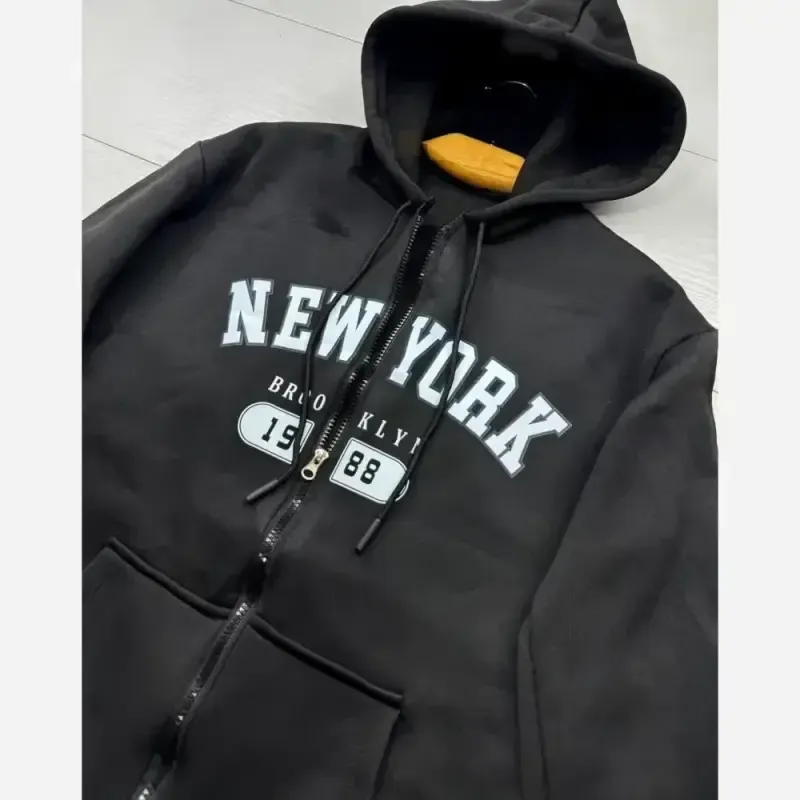 سویشرت NY دورس تو کرکی رنگ مشکی سایز فری 36 تا 44