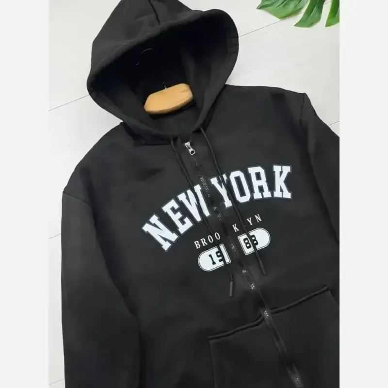 سویشرت NY دورس تو کرکی رنگ مشکی سایز فری 36 تا 44