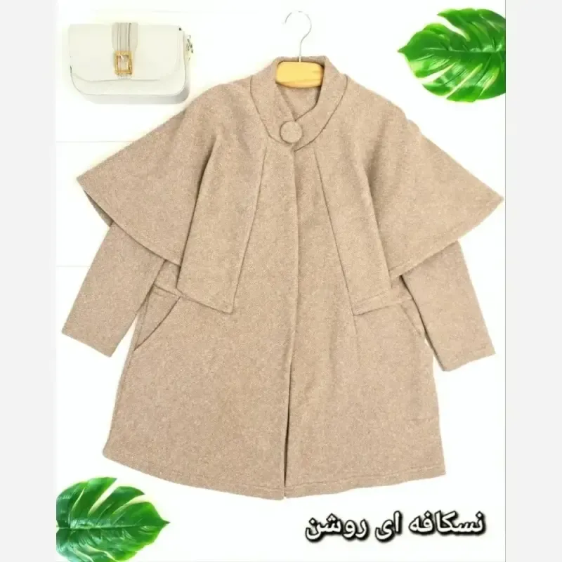 پالتو زنانه مدل ونیز بافت فشرده فری سایز 38 تا 46 رنگ مشکی و ذغالی و طوسی و نسکافه ای