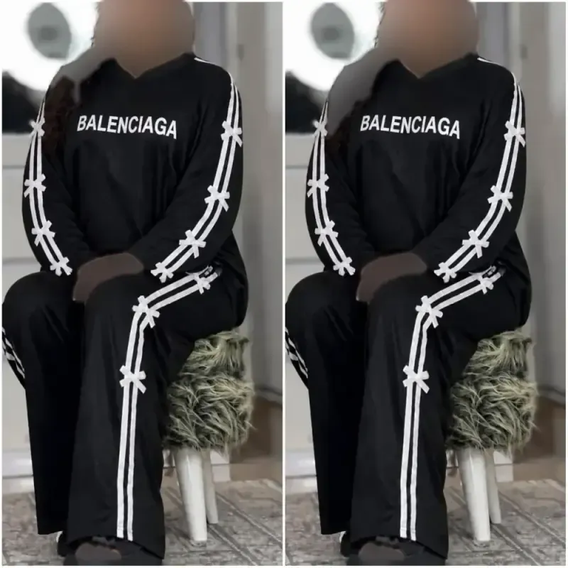 ست آستین بلند زنانه سوران جنس پنبه گلکسی رنگ مشکی سایز فری 38 تا 46