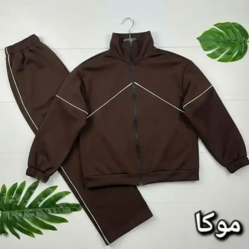 ست سوییشرت و شلوار نانسی جنس مازراتی درجه یک رنگ مشکی موکا سرمه ای سایز فری 38 تا 46