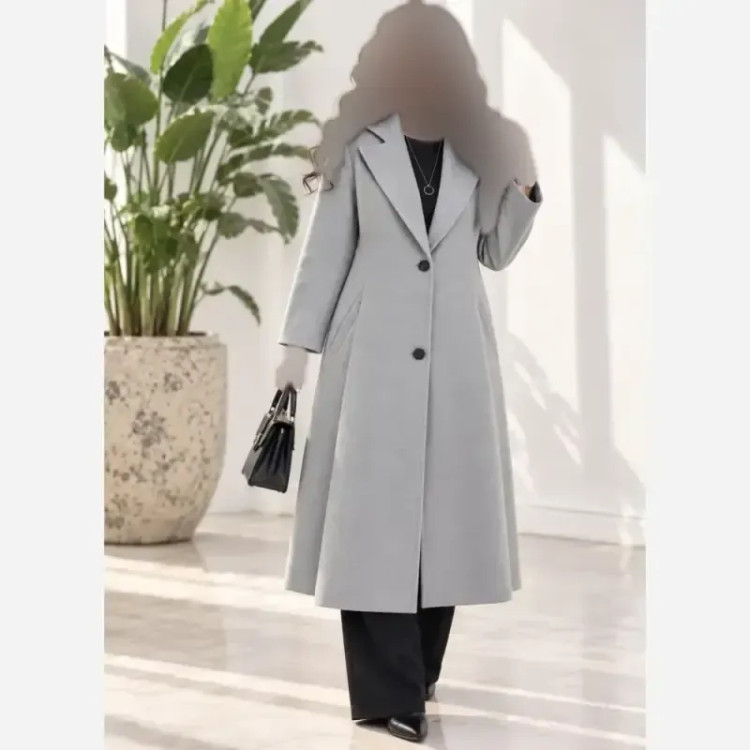 پالتو زنانه فوتر کجراه بلند گرم مناسب پاییز و زمستان