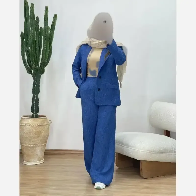 ست کت شلوار زنانه شانتون اعلا رنگ سبز و کاربنی سایز فری مناسب 36 تا 40