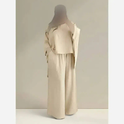 ست شومیز و شلوار زنانه جنس شانتون سایز بزرگ فری سایز