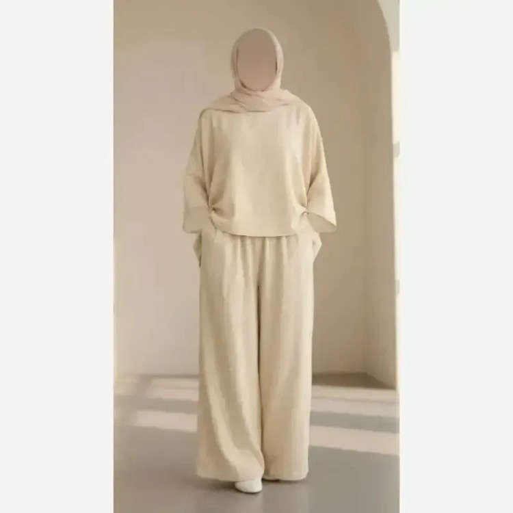 ست شومیز و شلوار زنانه جنس شانتون سایز بزرگ فری سایز