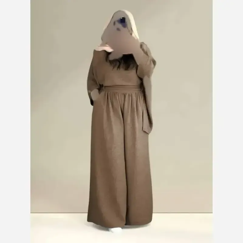 ست شومیز و شلوار زنانه جنس شانتون سایز بزرگ فری سایز