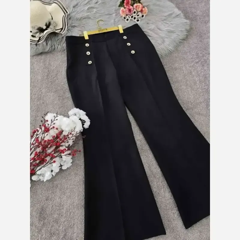 شلوار بوتکات زنانه جنس مازراتی کمر دکمه ای قد 105 سایز 40 تا 50