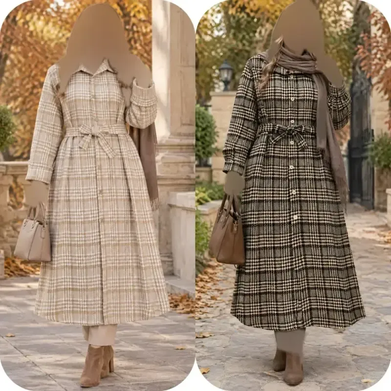 مانتو پالتویی بارانا جنس تافته ضخیم همراه کمربند قد 120