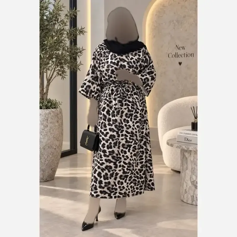 پیراهن مخمل کبریتی ریز وارداتی طوسی سایز 36 تا 48 کمربند دار